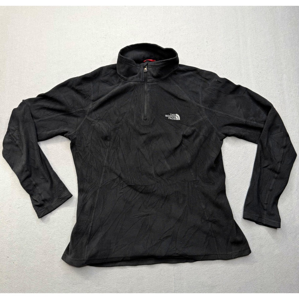 The North Face Womens Polartec Classic 1/4 Zip Fleece Pullover Black M Medium